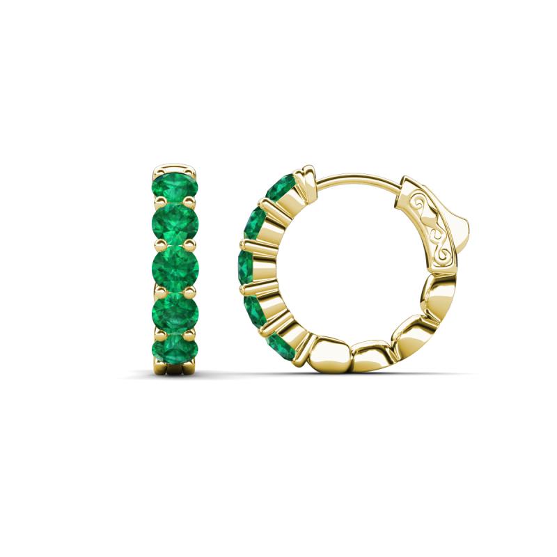 Anika 1.70 ctw Emerald (3.50 mm) Huggie Earrings 