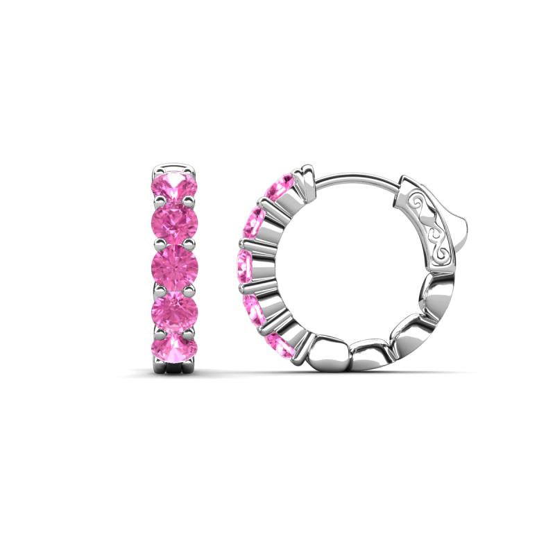 Anika 1.70 ctw Pink Sapphire (3.50 mm) Huggie Earrings 