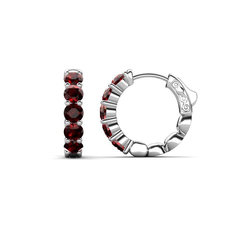 Anika 1.79 ctw Red Garnet (3.50 mm) Huggie Earrings 