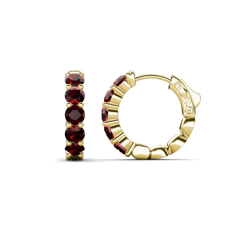 Anika 1.79 ctw Red Garnet (3.50 mm) Huggie Earrings 
