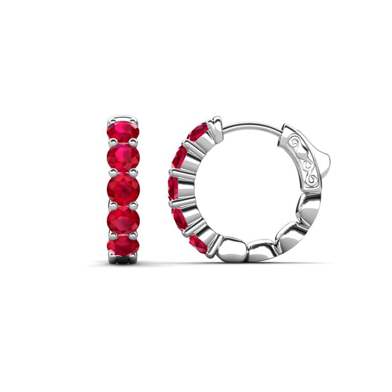 Anika 1.70 ctw Ruby (3.50 mm) Huggie Earrings 