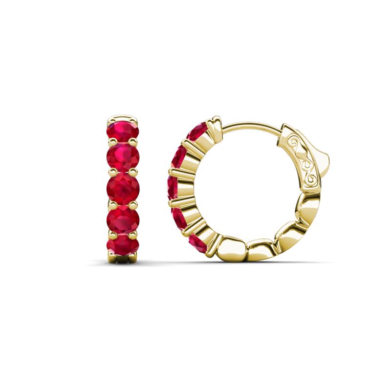 Anika 1.70 ctw Ruby (3.50 mm) Huggie Earrings 