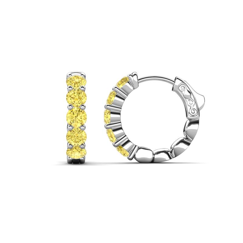 Anika 1.70 ctw Yellow Sapphire (3.50 mm) Huggie Earrings 
