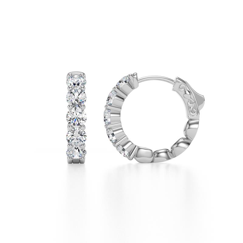 Anika 1.50 ctw Natural Diamonds (3.50 mm) Huggie Earrings 
