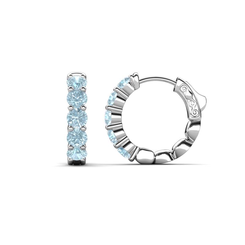 Anika 1.50 ctw Aquamarine (3.50 mm) Huggie Earrings 
