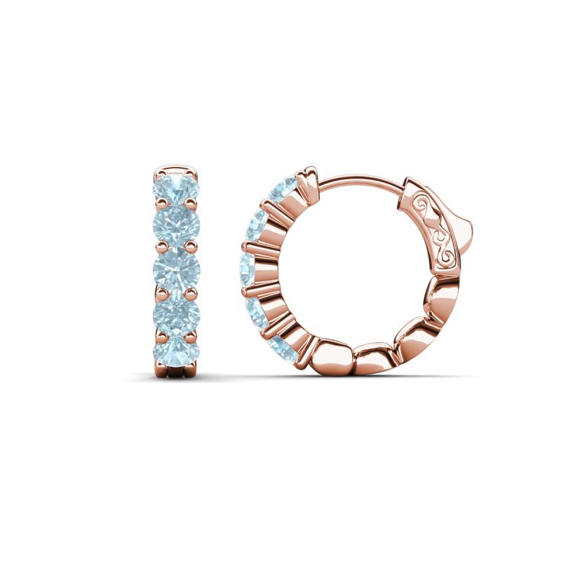 Anika 1.50 ctw Aquamarine (3.50 mm) Huggie Earrings 