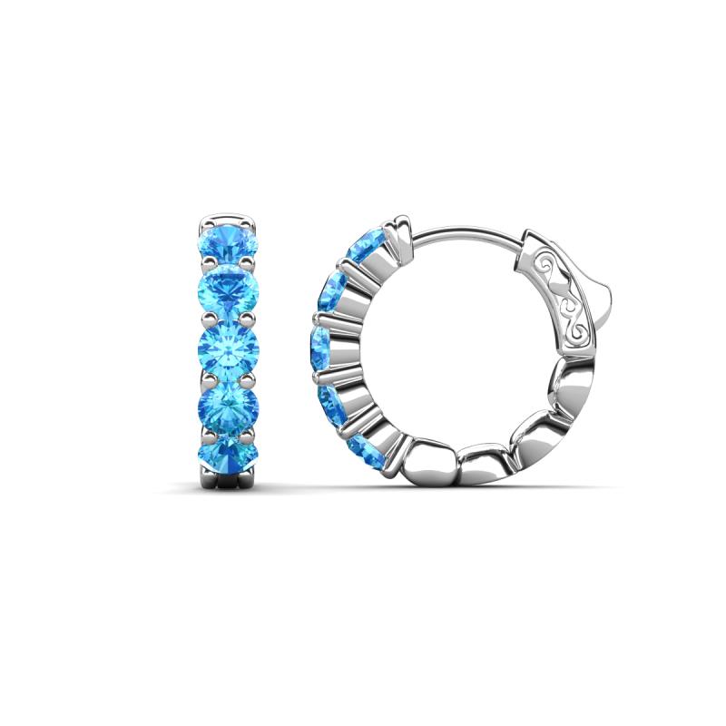 Anika 1.40 ctw Blue Topaz (3.50 mm) Huggie Earrings 