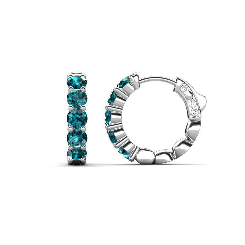 Anika 1.70 ctw London Blue Topaz (3.50 mm) Huggie Earrings 