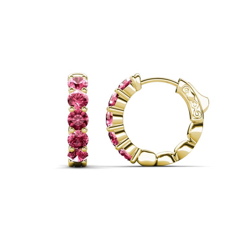 Anika 1.50 ctw Pink Tourmaline (3.50 mm) Huggie Earrings 