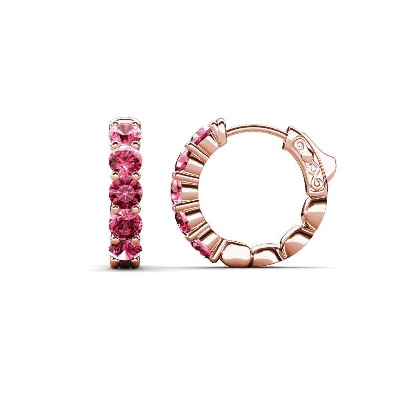 Anika 1.50 ctw Pink Tourmaline (3.50 mm) Huggie Earrings 