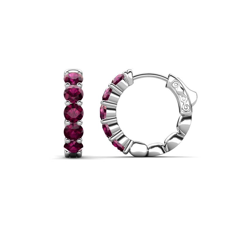 Anika 1.79 ctw Rhodolite Garnet (3.50 mm) Huggie Earrings 