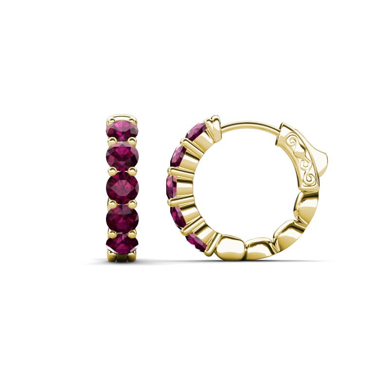 Anika 1.79 ctw Rhodolite Garnet (3.50 mm) Huggie Earrings 