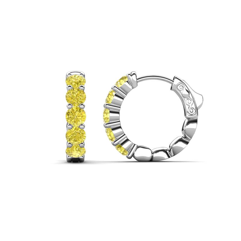 Anika 2.00 ctw Lab Grown Yellow Diamonds (3.50 mm) Huggie Earrings 