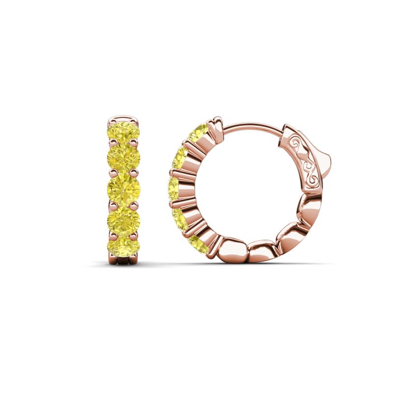 Anika 2.00 ctw Lab Grown Yellow Diamonds (3.50 mm) Huggie Earrings 