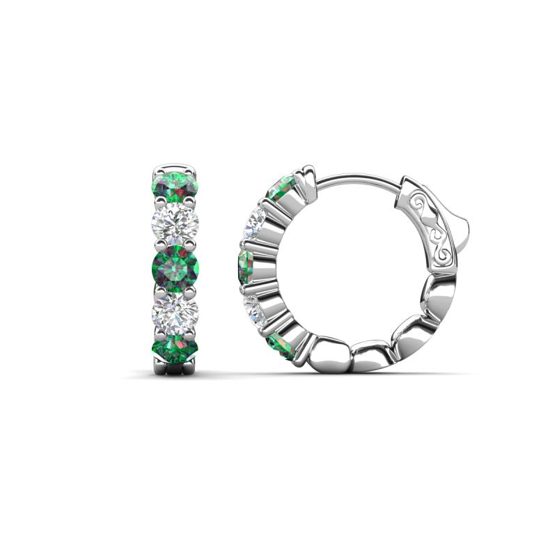 Anika 1.92 ctw Created Alexandrite and Lab Grown Diamonds (3.50 mm) Huggie Earrings 