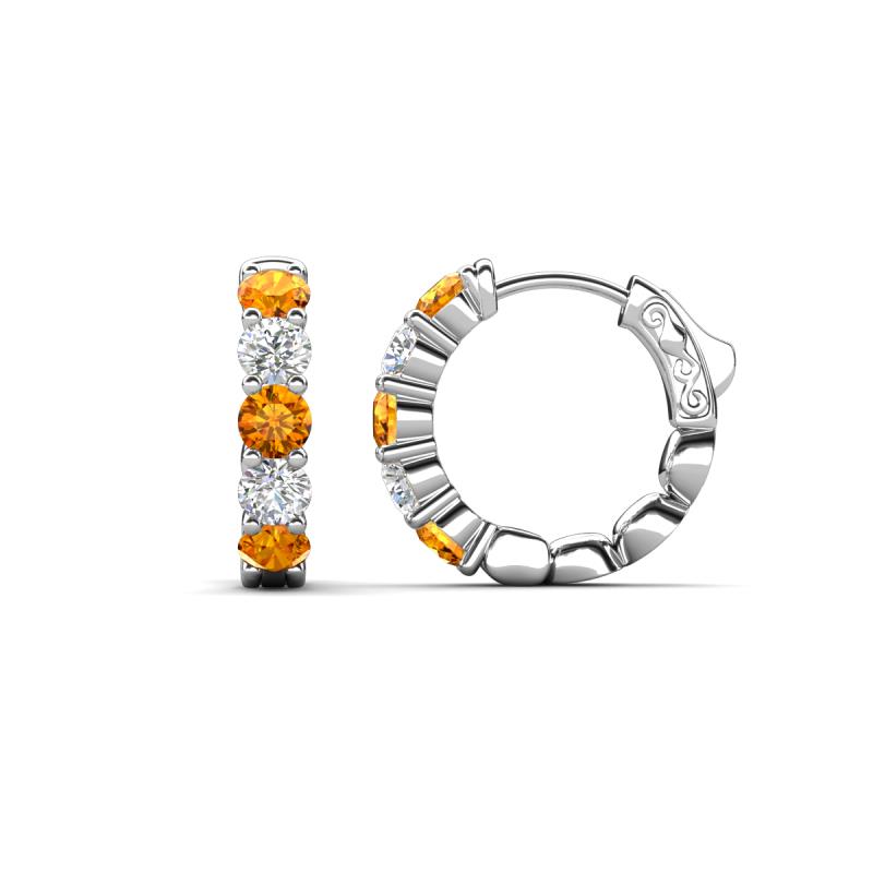 Anika 1.50 ctw Citrine and Lab Grown Diamonds (3.50 mm) Huggie Earrings 