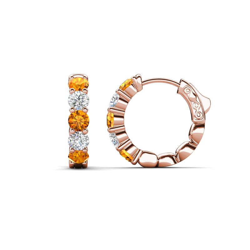 Anika 1.50 ctw Citrine and Lab Grown Diamonds (3.50 mm) Huggie Earrings 