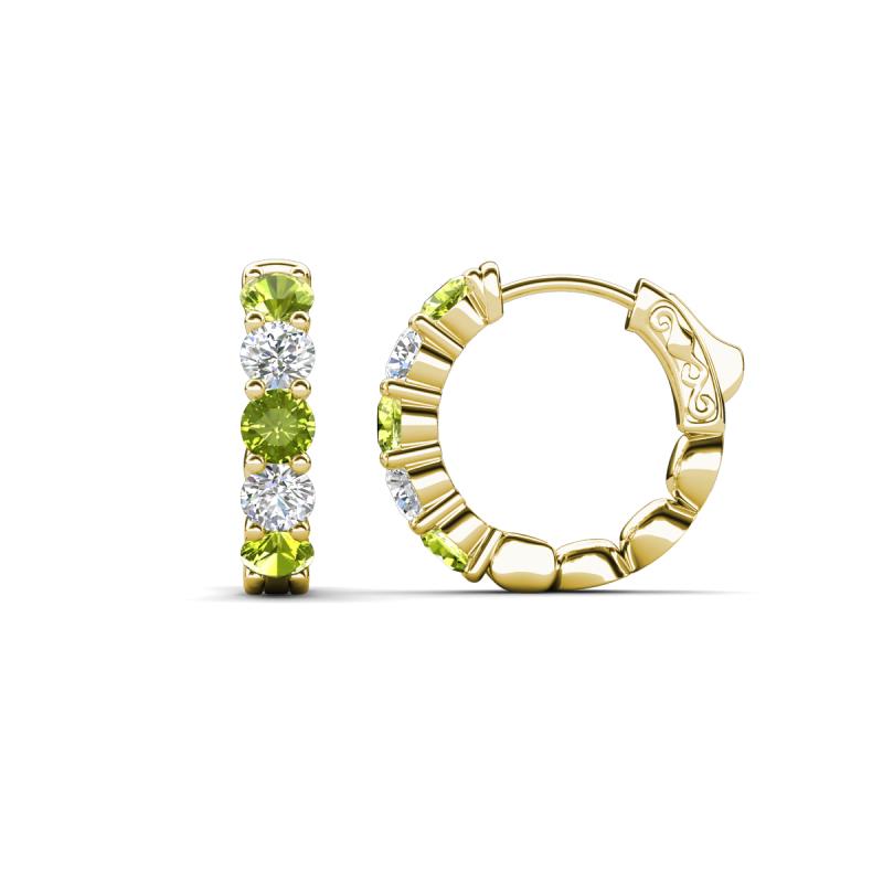 Anika 1.67 ctw Peridot and Lab Grown Diamonds (3.50 mm) Huggie Earrings 
