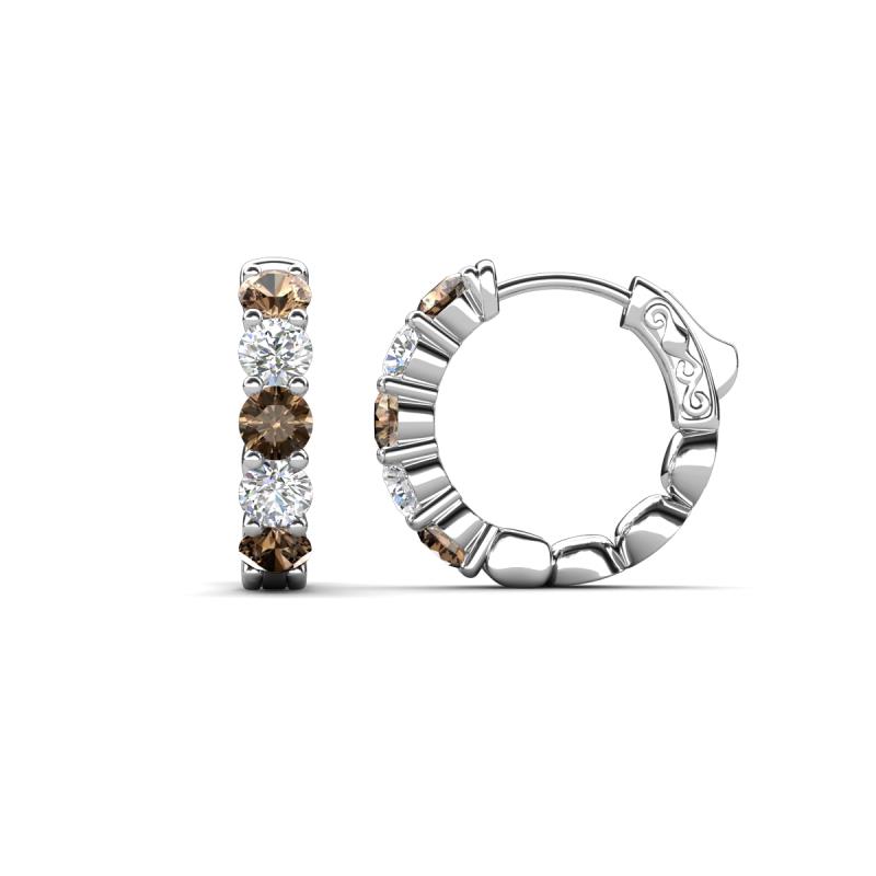 Anika 1.56 ctw Smoky Quartz and Lab Grown Diamonds (3.50 mm) Huggie Earrings 