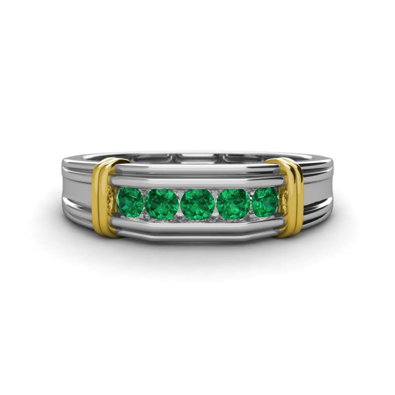 Kevin 0.50 ctw Emerald Men Wedding Band (7.80 mm) 