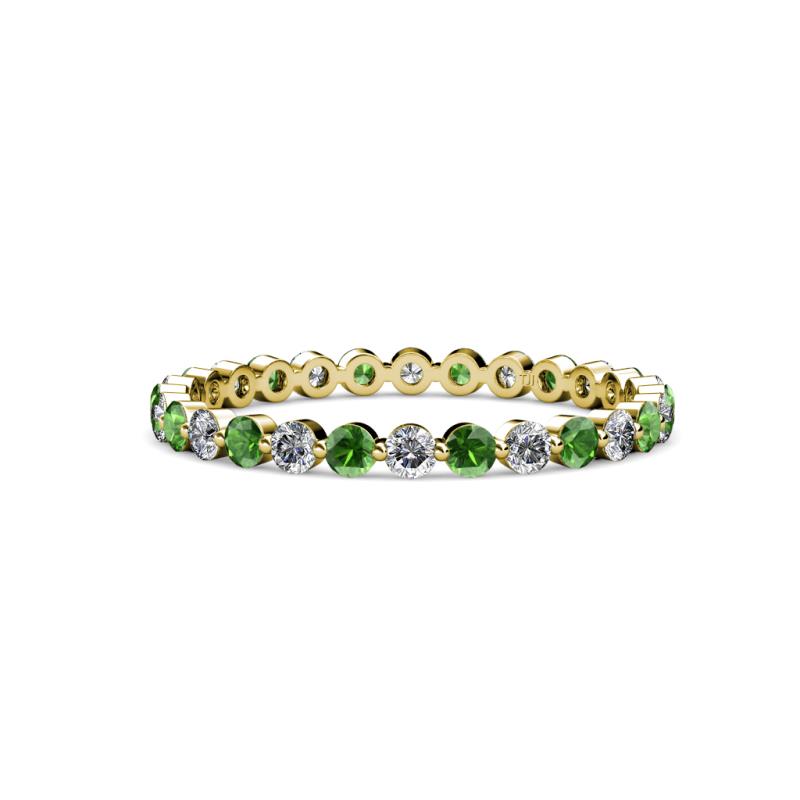 Valerie 2.40 mm Green Garnet and Diamond Eternity Band 