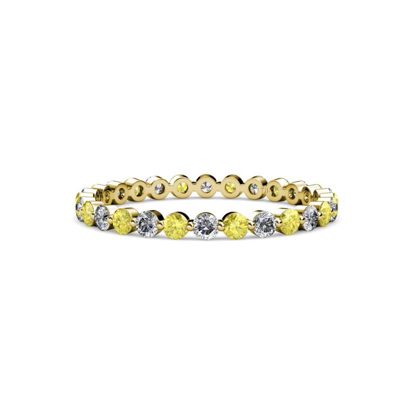 Valerie 2.40 mm Yellow Sapphire and Diamond Eternity Band 