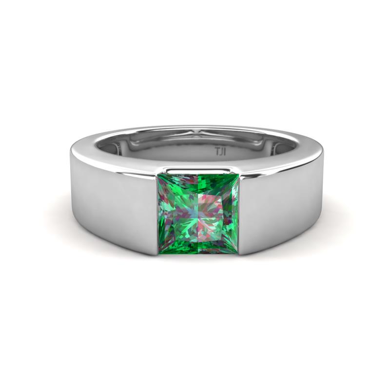 Jordan 1.44 ct Princess Shape Solitaire Created Alexandrite (6.00 mm) Men's Wedding Band 