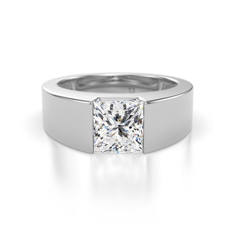 Jordan 1.72 ct IGI Certified Princess Shape Solitaire Lab Grown Diamond (6.50 mm) Men's Wedding Band 