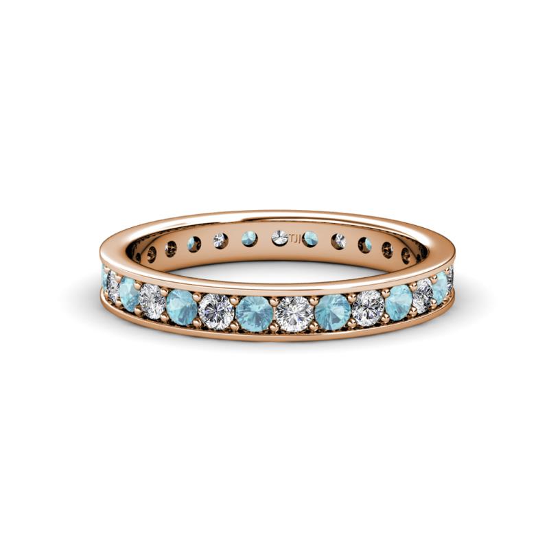 Livia 2.00 mm Aquamarine and Diamond Eternity Band 