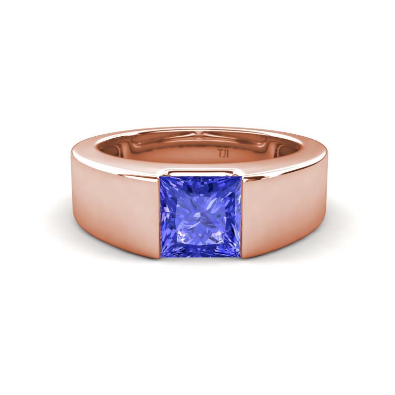 Jordan 1.10 ct Princess Shape Solitaire Tanzanite (6.00 mm) Men's Wedding Band 