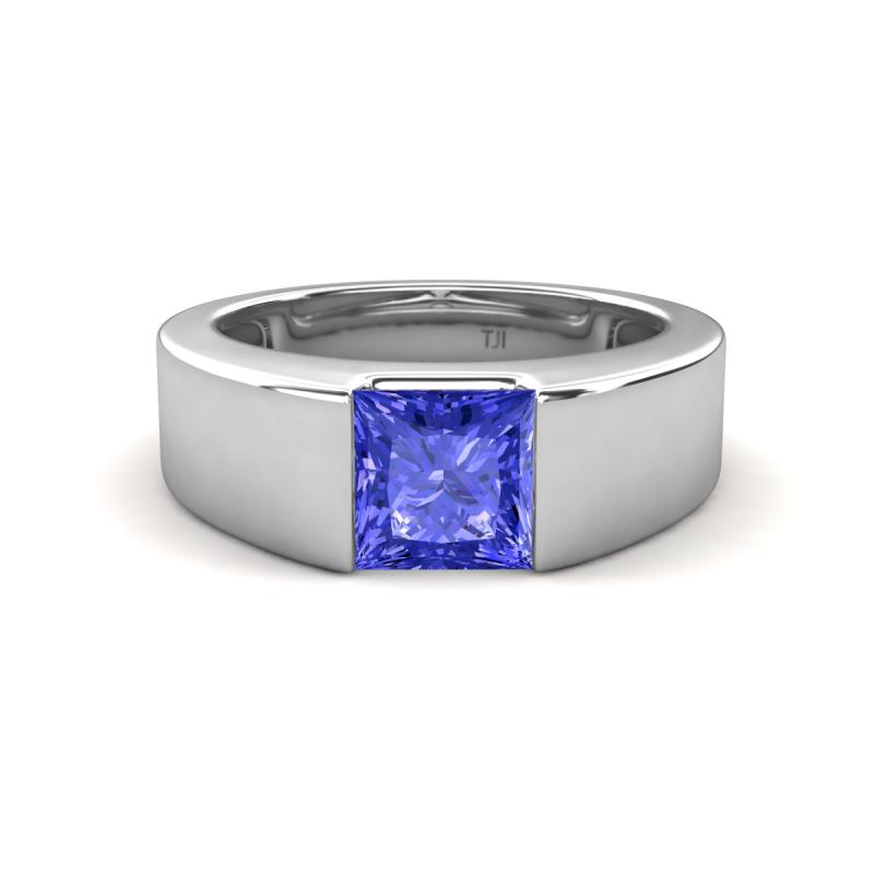 Jordan 1.10 ct Princess Shape Solitaire Tanzanite (6.00 mm) Men's Wedding Band 