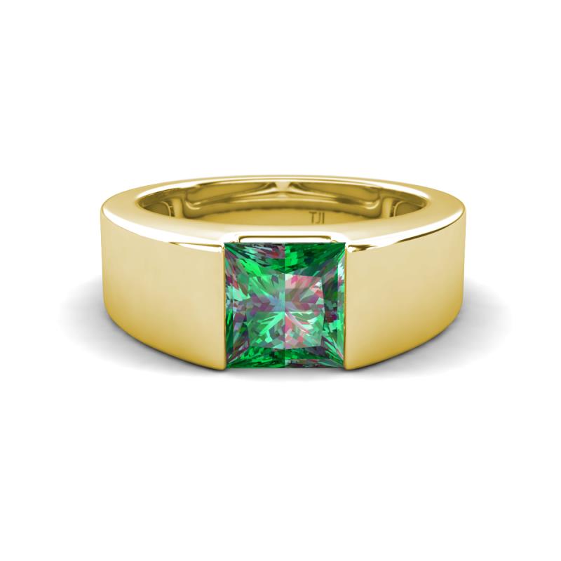 Jordan 1.60 ct Princess Shape Solitaire Created Alexandrite (6.50 mm) Men's Wedding Band 