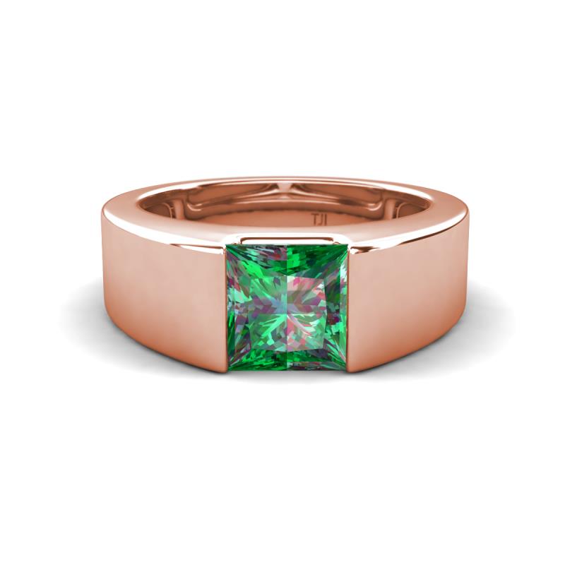 Jordan 1.60 ct Princess Shape Solitaire Created Alexandrite (6.50 mm) Men's Wedding Band 