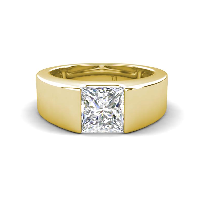 Jordan 1.50 ct Princess Shape Solitaire Moissanite (6.50 mm) Men's Wedding Band 