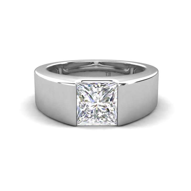 Jordan 1.50 ct Princess Shape Solitaire Moissanite Men's Wedding Band (6.50 mm) 