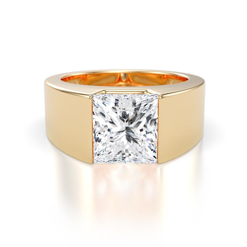 Jordan 3.00 ct IGI Certified Princess Shape Solitaire Lab Grown Diamond (8.00 mm) Men's Wedding Band 