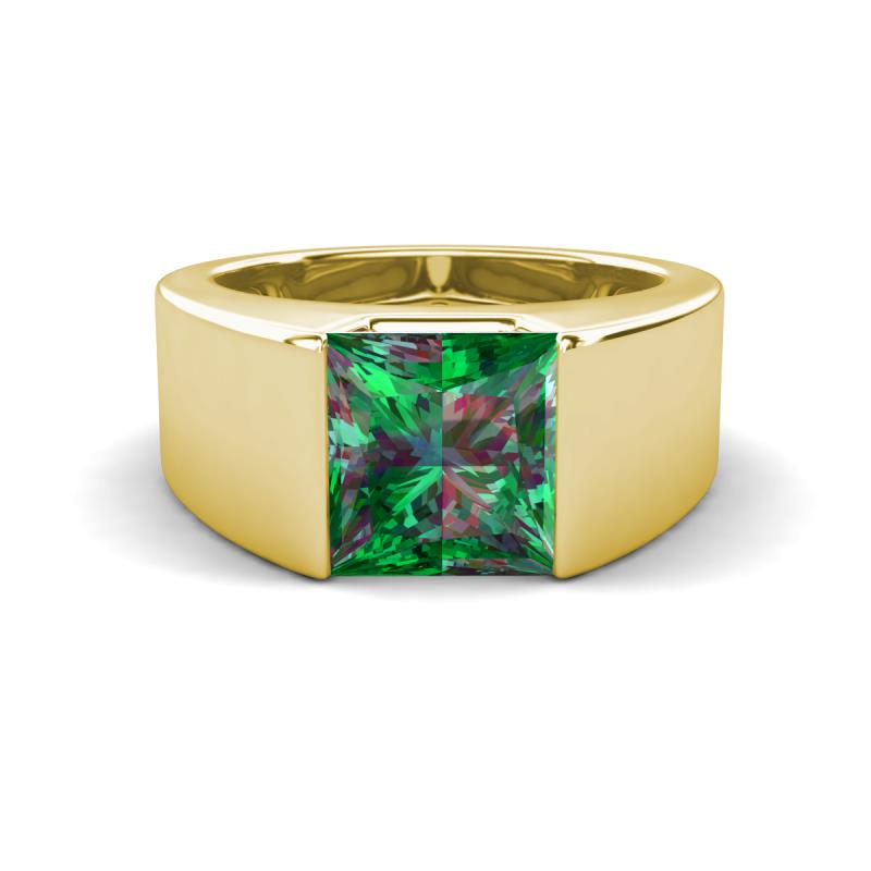 Jordan 3.33 ct Princess Shape Solitaire Created Alexandrite (8.00 mm) Men's Wedding Band 