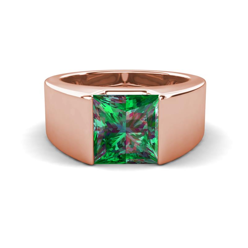 Jordan 3.33 ct Princess Shape Solitaire Created Alexandrite (8.00 mm) Men's Wedding Band 