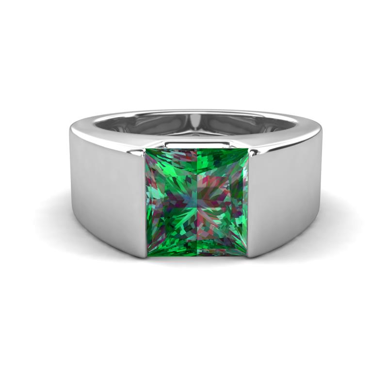 Jordan 3.33 ct Princess Shape Solitaire Created Alexandrite (8.00 mm) Men's Wedding Band 