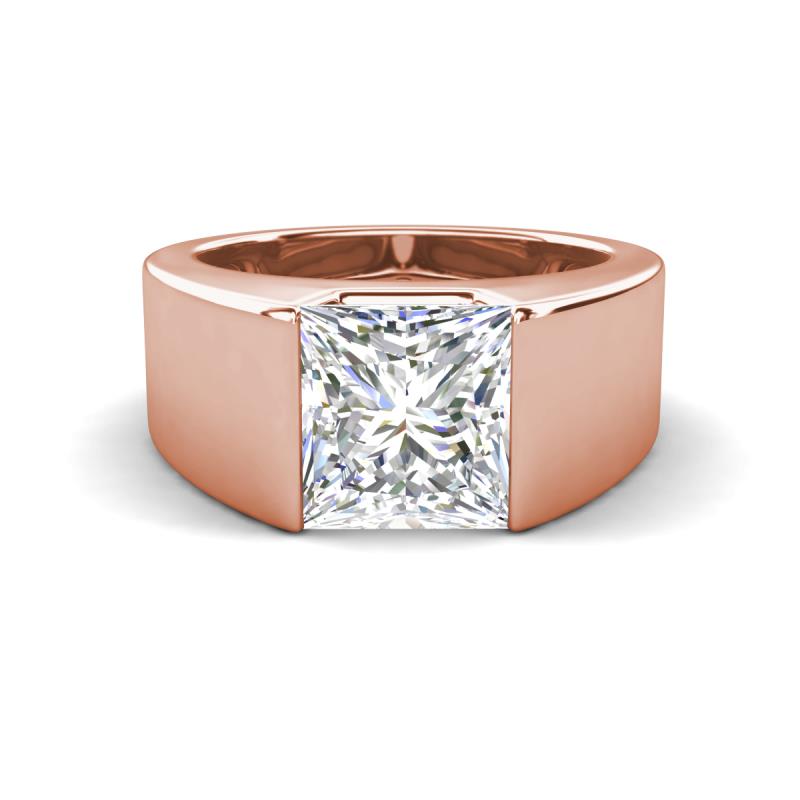 Jordan 2.51 ct Princess Shape Solitaire Moissanite (8.00 mm) Men's Wedding Band 