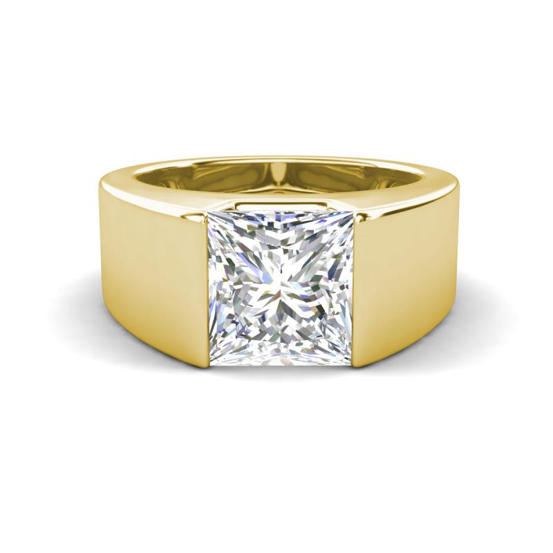 Jordan 2.51 ct Princess Shape Solitaire Moissanite (8.00 mm) Men's Wedding Band 