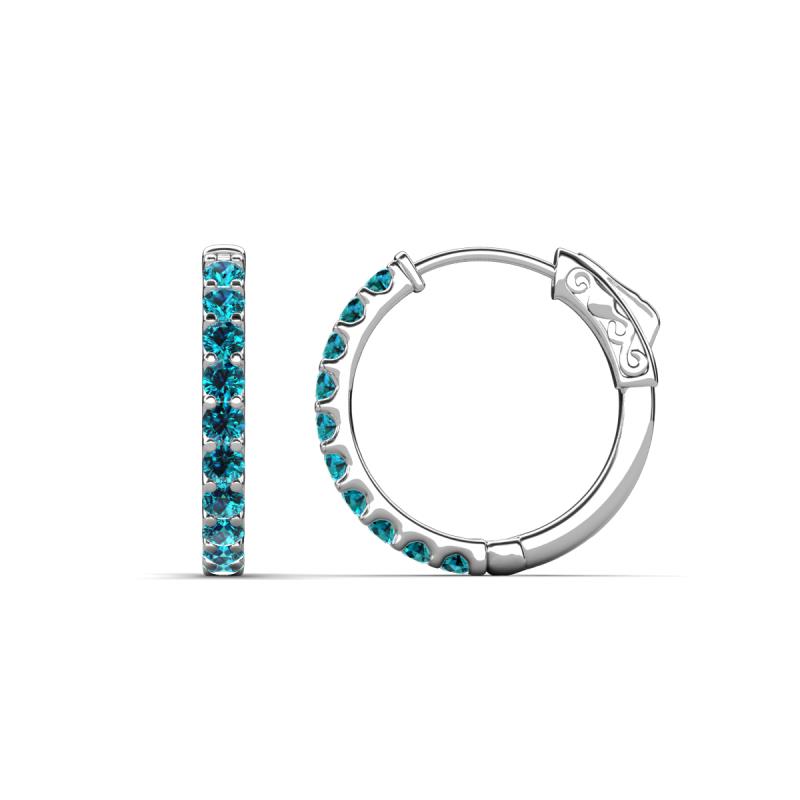 Akira 0.60 ctw Blue Diamond (2.00 mm) Hoop Earrings 