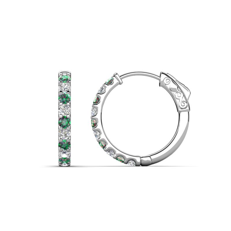 Akira 0.70 ctw Created Alexandrite and Lab Grown Diamonds (2.00 mm) Huggie Earrings 