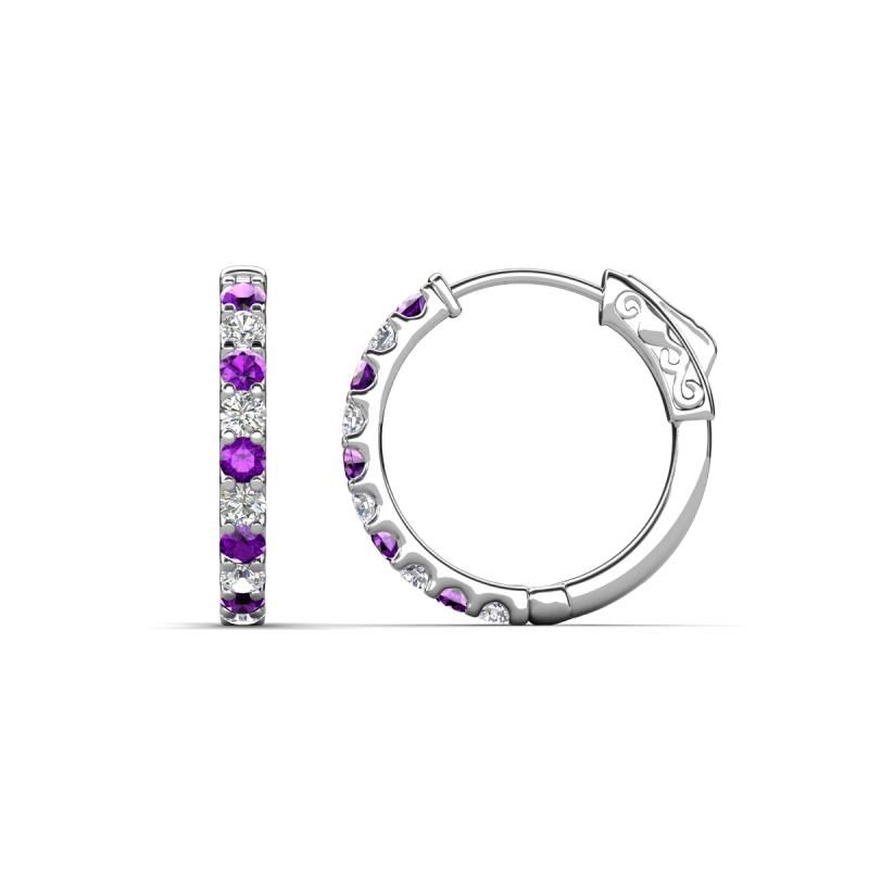 Akira 0.70 ctw Amethyst and Lab Grown Diamonds (2.00 mm) Huggie Earrings 