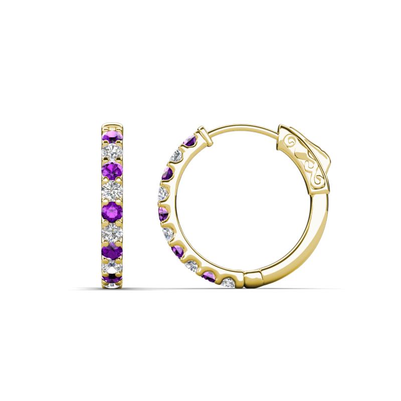 Akira 0.70 ctw Amethyst and Lab Grown Diamonds (2.00 mm) Huggie Earrings 