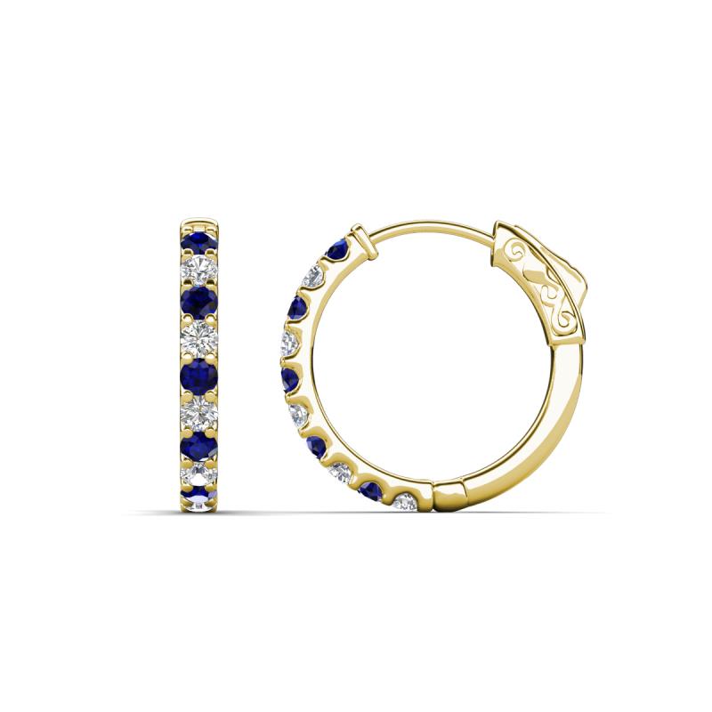 Akira 0.60 ctw Blue Sapphire and Lab Grown Diamonds (2.00 mm) Huggie Earrings 