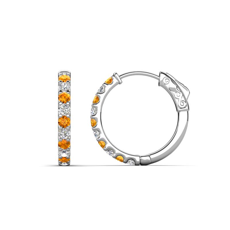 Akira 0.70 ctw Citrine and Lab Grown Diamonds (2.00 mm) Huggie Earrings 