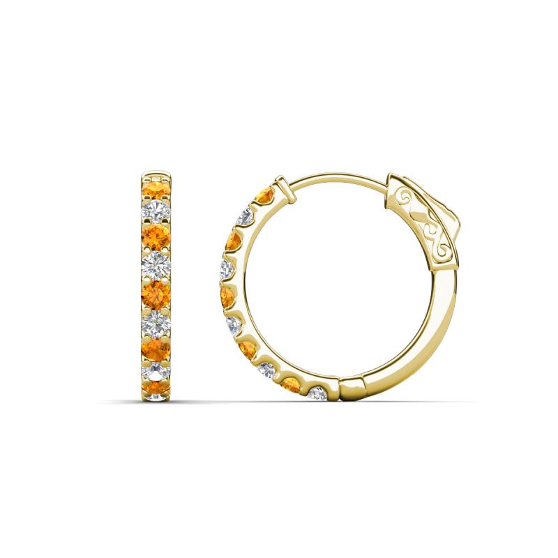 Akira 0.70 ctw Citrine and Lab Grown Diamonds (2.00 mm) Huggie Earrings 