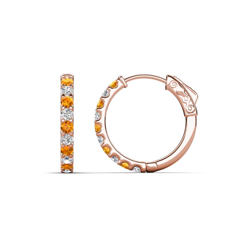 Akira 0.70 ctw Citrine and Lab Grown Diamonds (2.00 mm) Huggie Earrings 