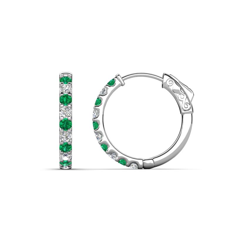 Akira 0.55 ctw Emerald and Lab Grown Diamonds (2.00 mm) Huggie Earrings 